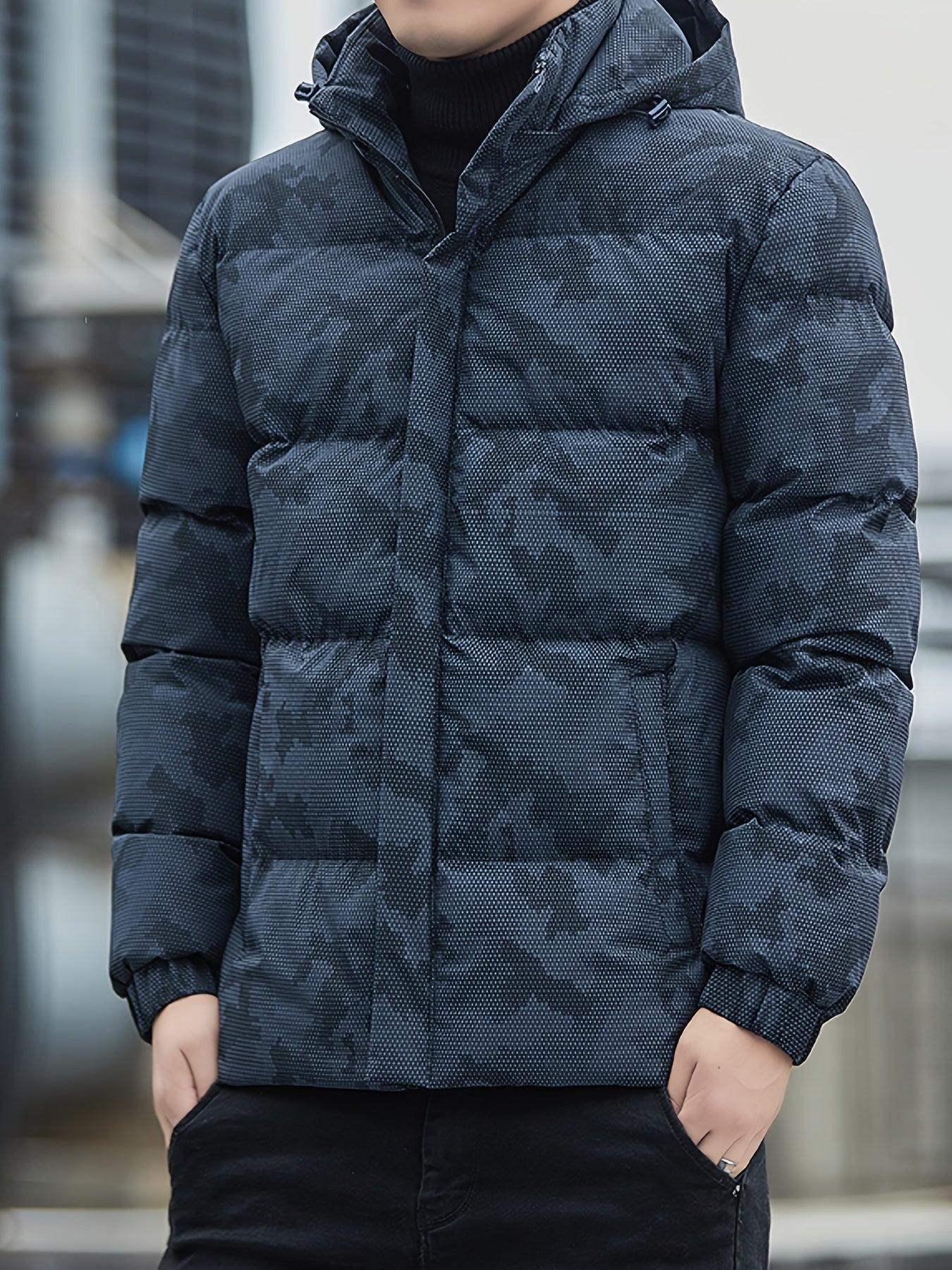 Relaxed Fit Camouflage Hoodie Coat for Men - VogeLuxe