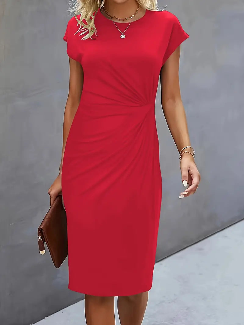 Elegant Ladies' Scoop Neck Casual Dress