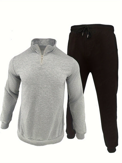 Relaxed Fit Sports Tracksuit Set for Men