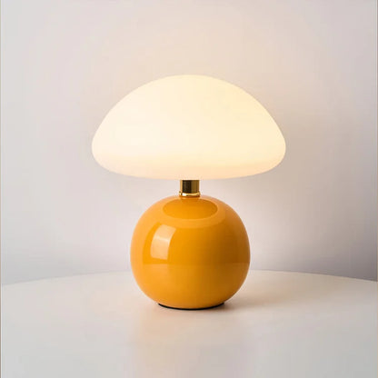 Elegant White Mushroom Ceramic Desk Lamp