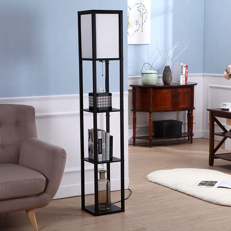 Tall Floor Lamp With Storage Shelves - VogeLuxe