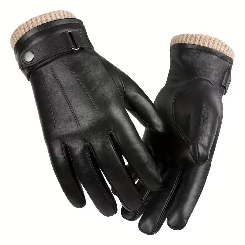 Insulated Water Resistant Men's Leather Gloves