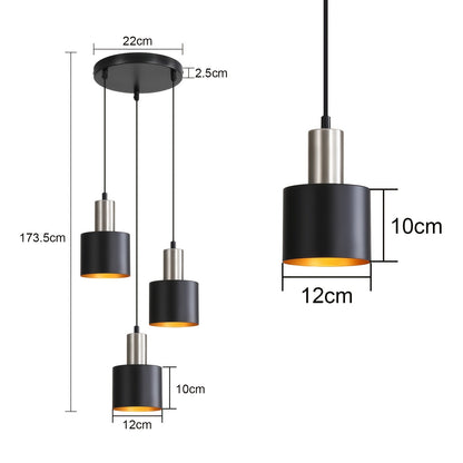 Edgy Metal Pendant Lighting | Black Gold Ceiling Lamp