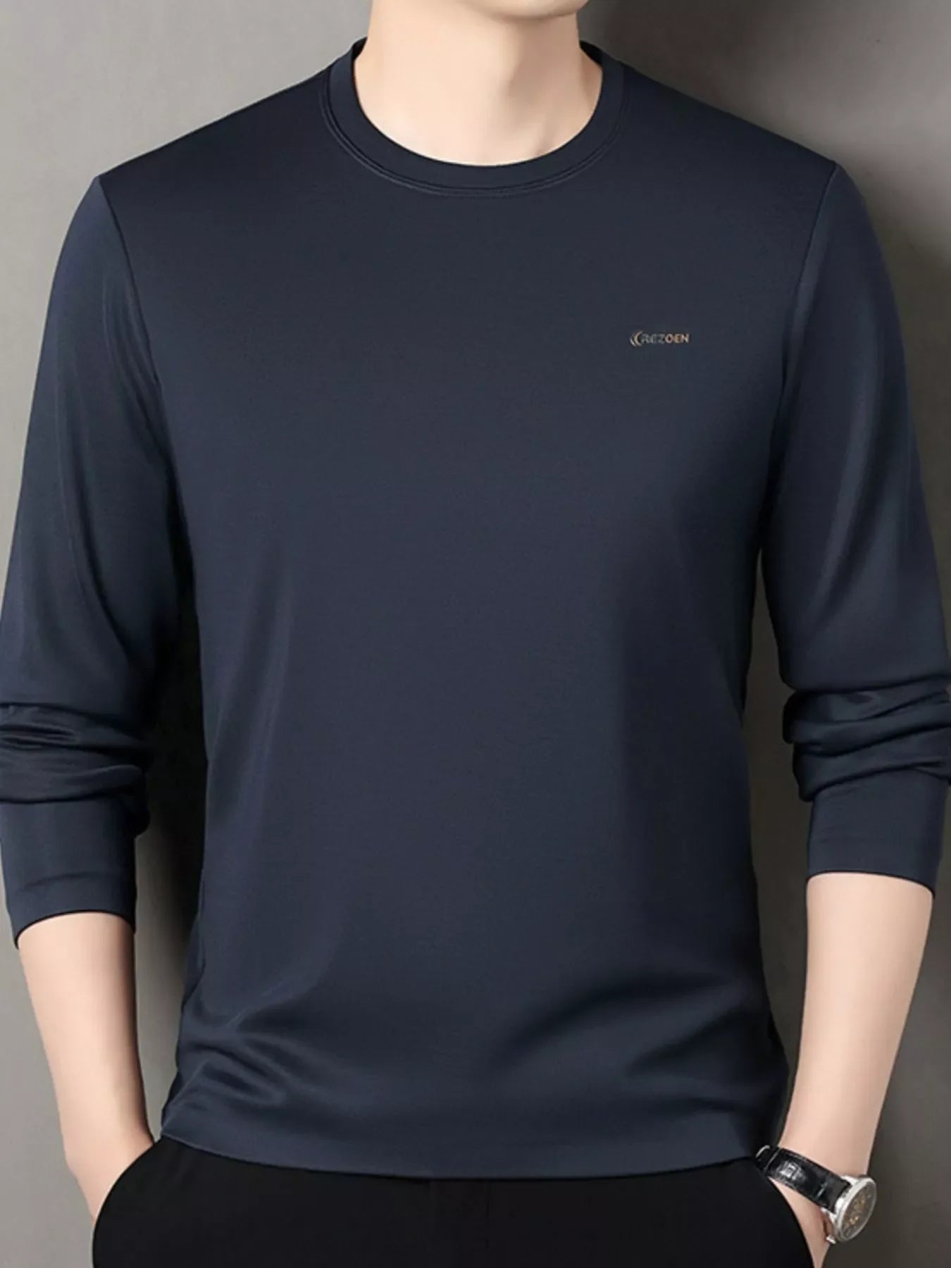 Relaxed Fit Mens Long Sleeve Tee Shirt - VogeLuxe