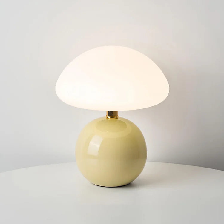 Cream Ceramic Modern Desk Lamp in Classic Bauhaus Design