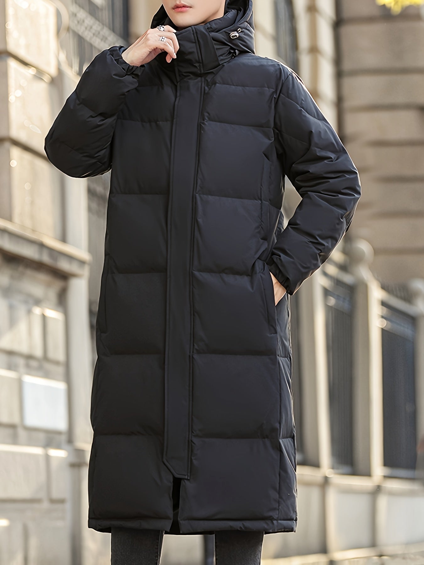 Cozy Waterproof Men's Down Jacket with Pockets and Zipper - VogeLuxe