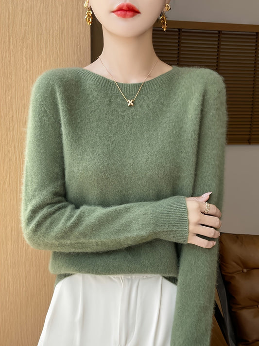 Classic Fit Crew Neck Pullover Sweater - VogeLuxe