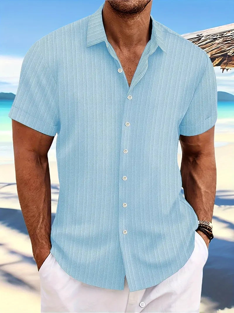 Relaxed Fit Striped Cotton Men's Shirt
