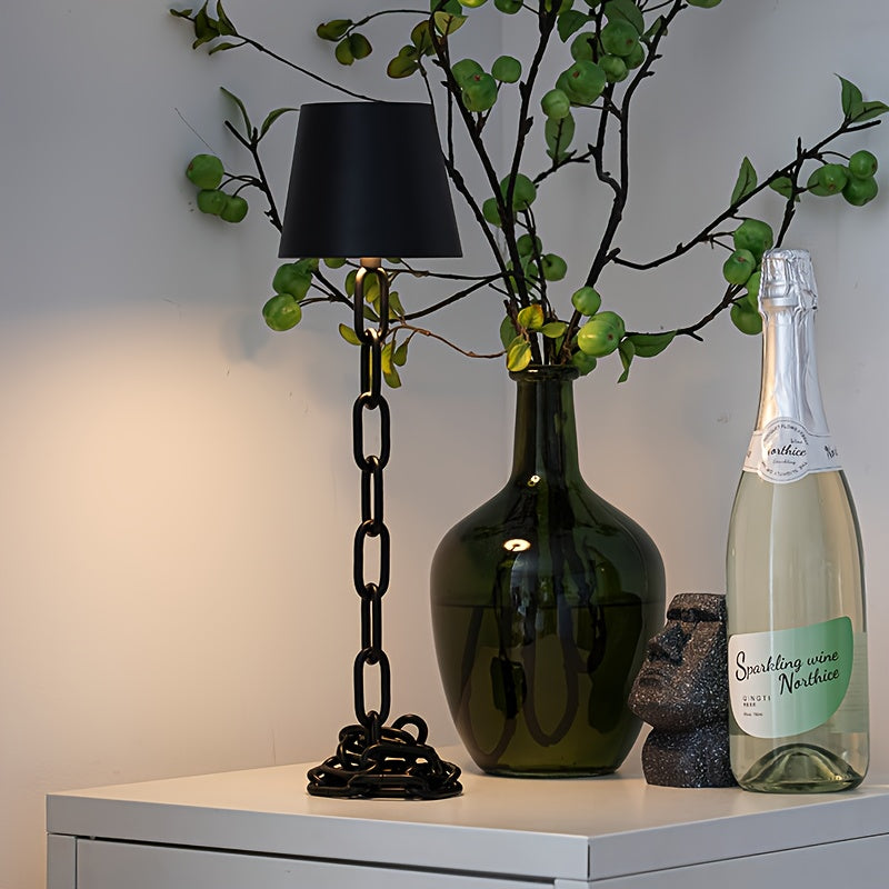 Contemporary Metal Link Desk Lamp with USB Rechargeable Light - VogeLuxe