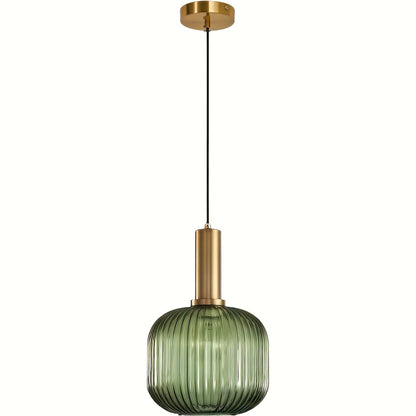 Rustic Glass Pendant Lighting | Brass Finish | Island Lamp