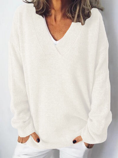Women's Chic Oversized V Neck Sweater