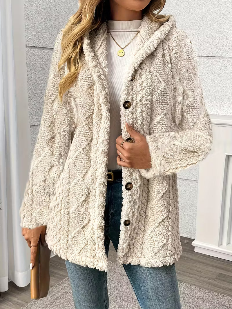 Soft Women's Quilted Fleece Hoodie Jacket - VogeLuxe