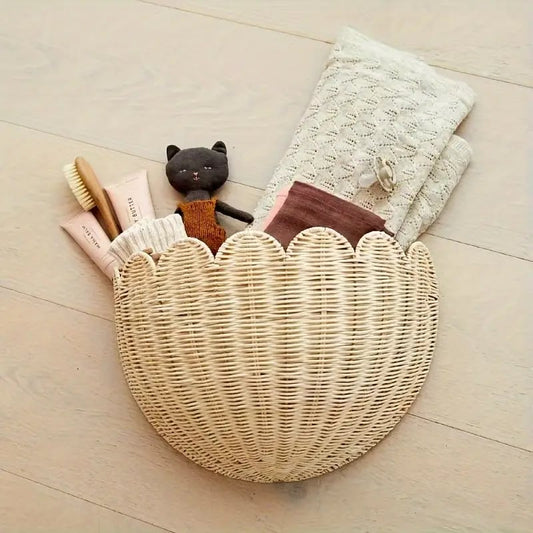 Woven Wall Storage Basket | Natural Fiber Organizer - VogeLuxe