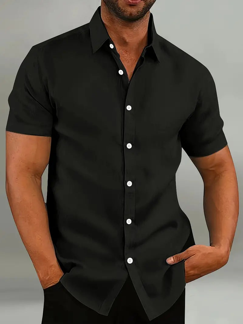 Slim Fit Casual Short Sleeve Mens Shirt