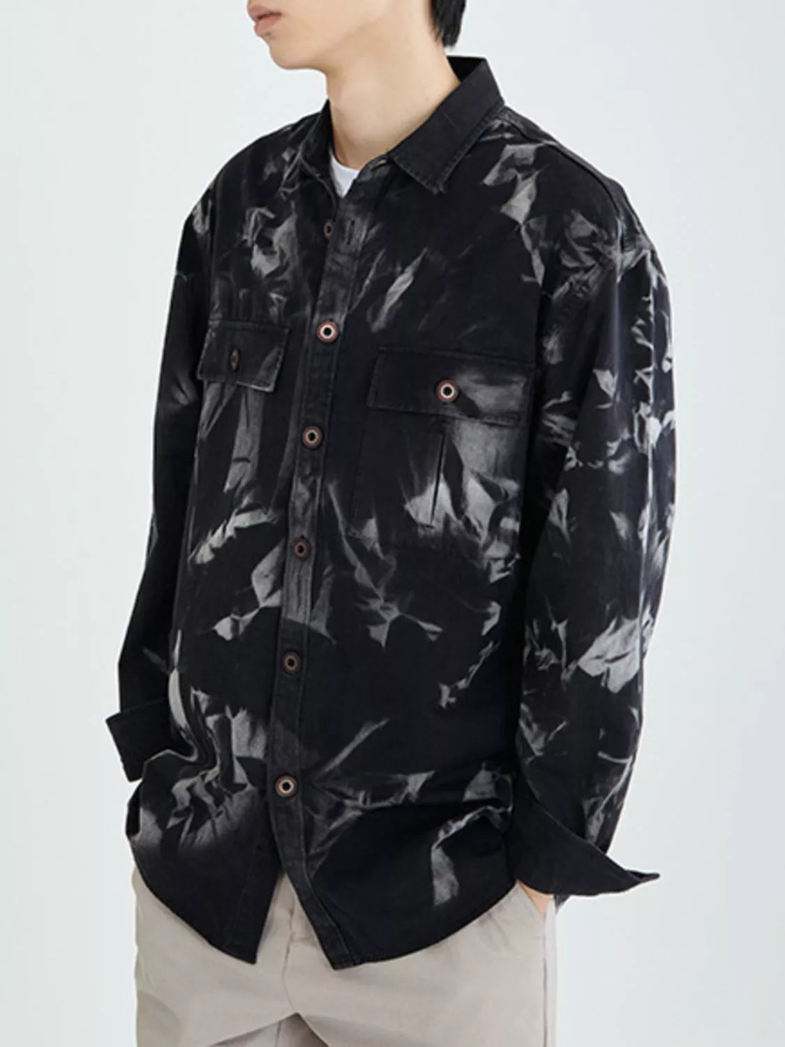 Big and Tall Graphic Button Down Shirt - VogeLuxe
