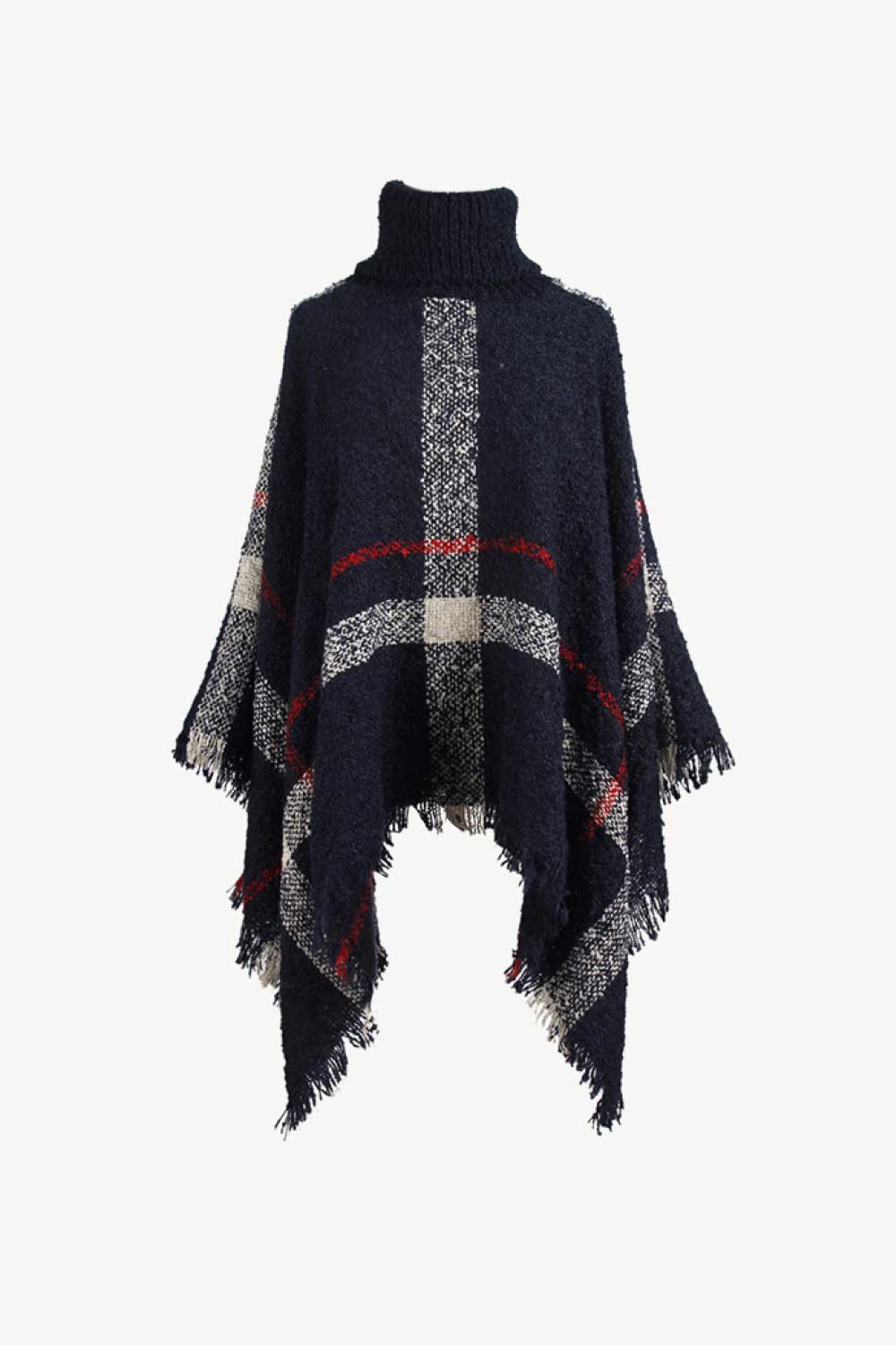 Stylish Frayed Edge Poncho Cape