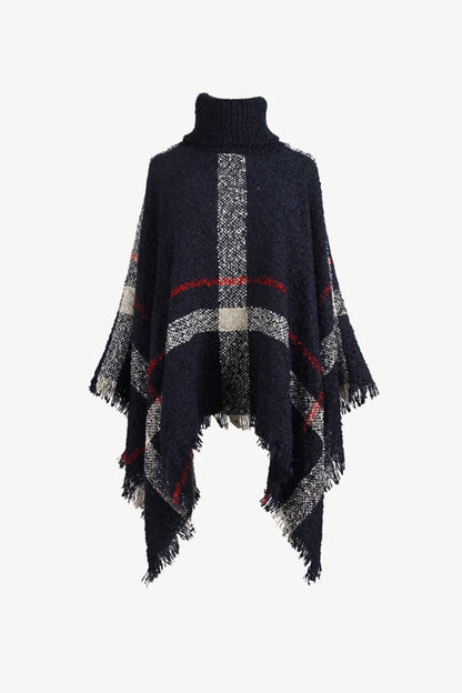 Stylish Frayed Edge Poncho Cape