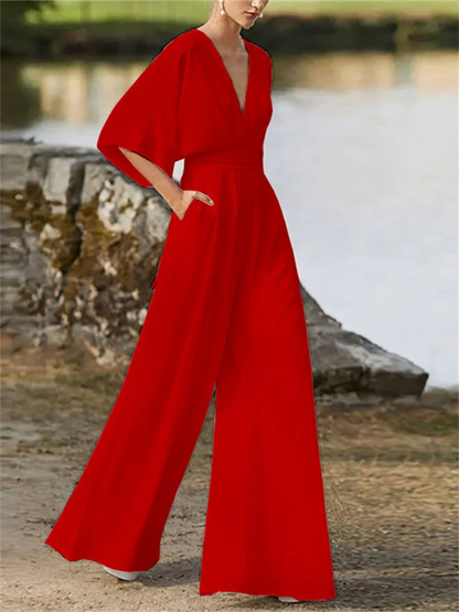 Ladies Loose Fit V Neck Romper