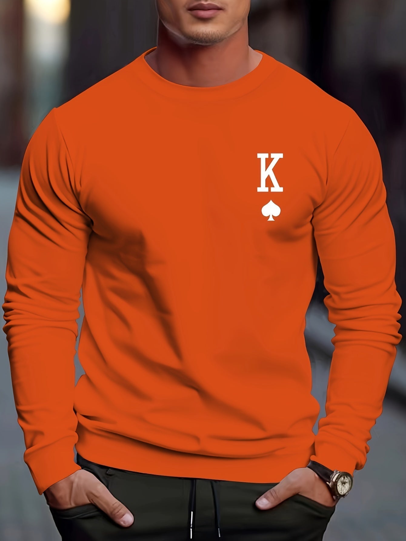 Cozy Mens Spade Graphic Sweatshirt for Winter