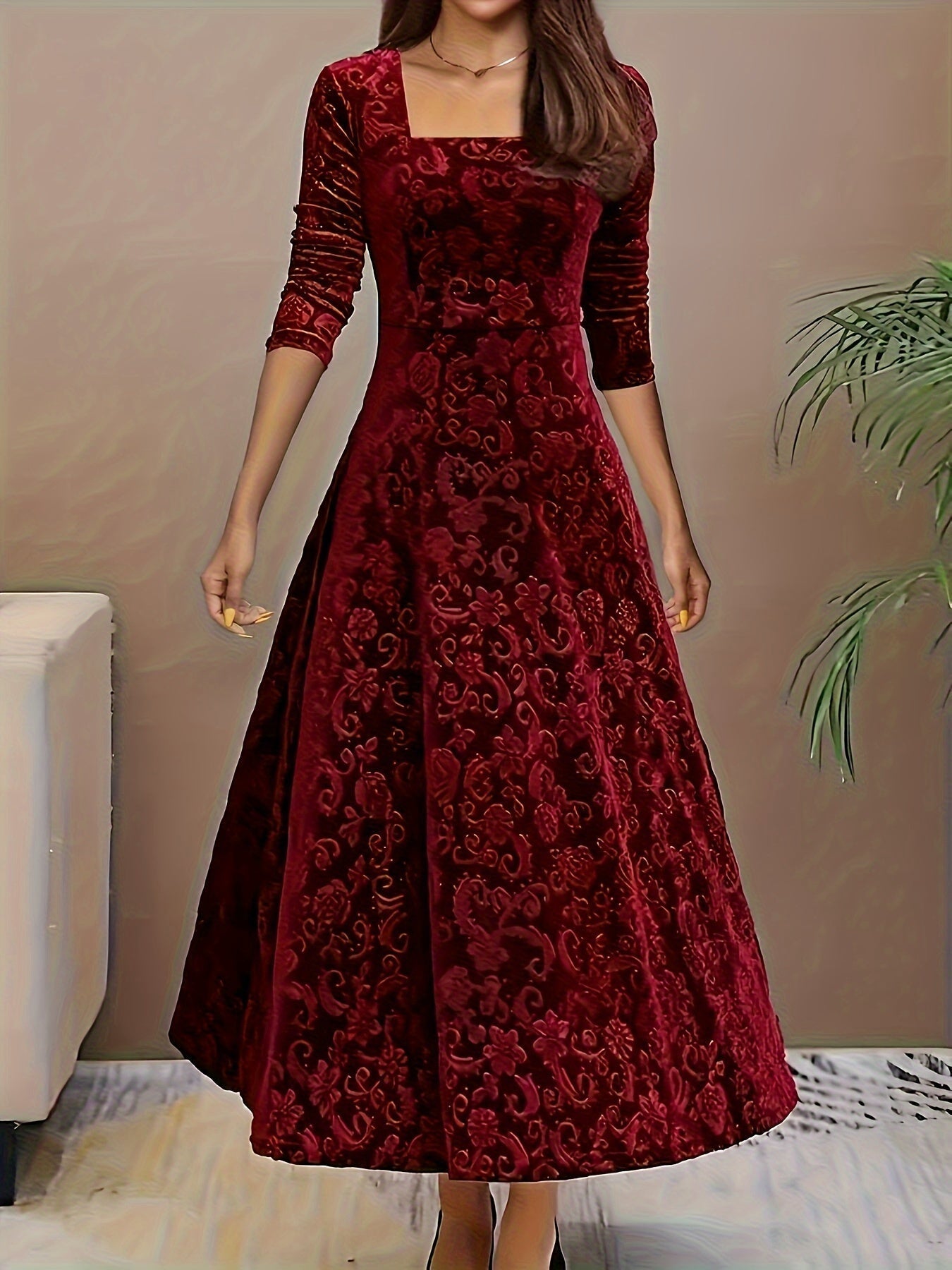 Pretty Print V Neck Summer Dress for Ladies - VogeLuxe