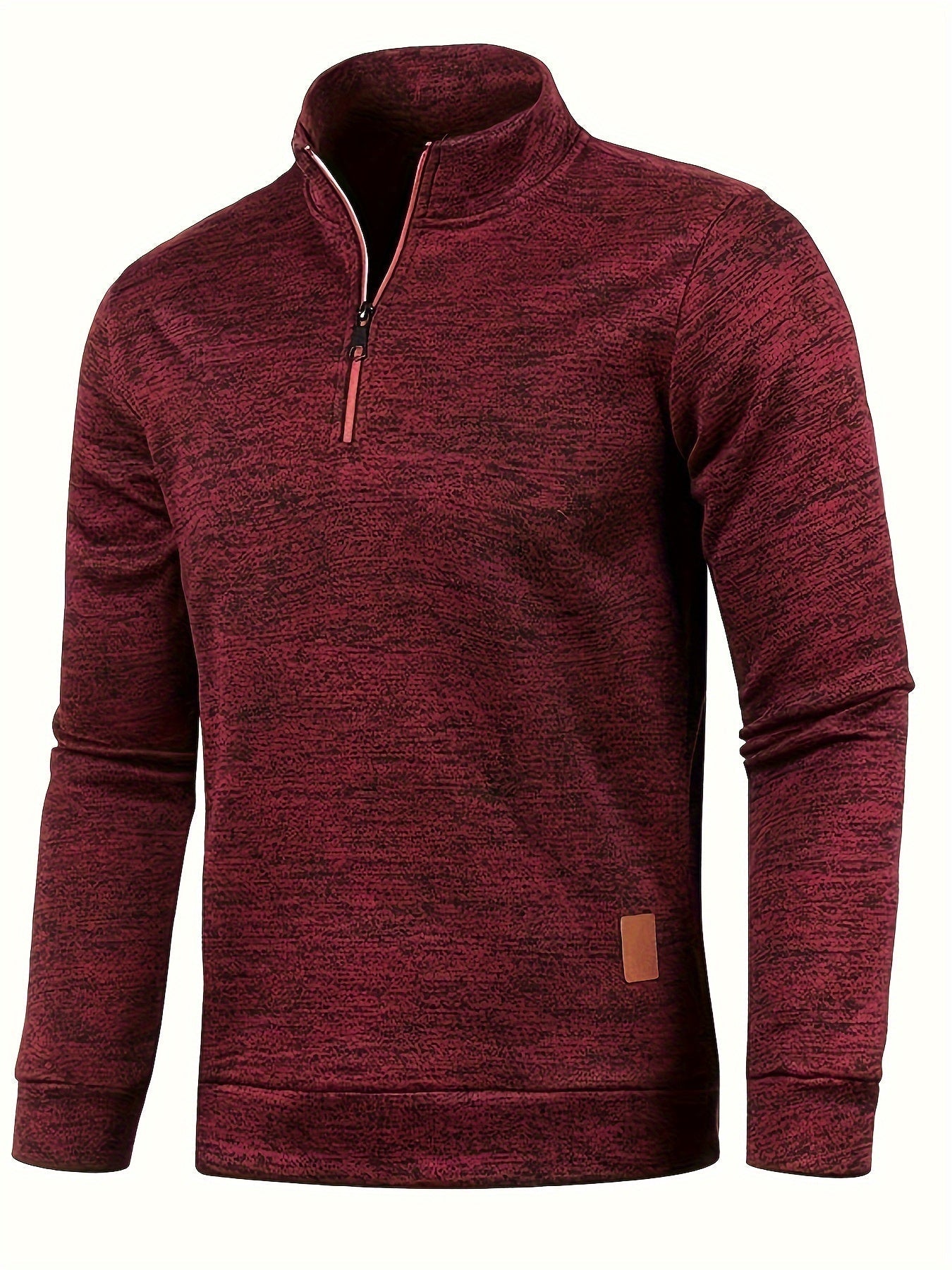 Men's Classic Red Quarter Zip Sweater - VogeLuxe