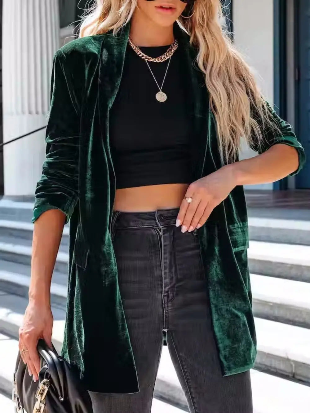Classic Fit Button Front Jacket with Pockets