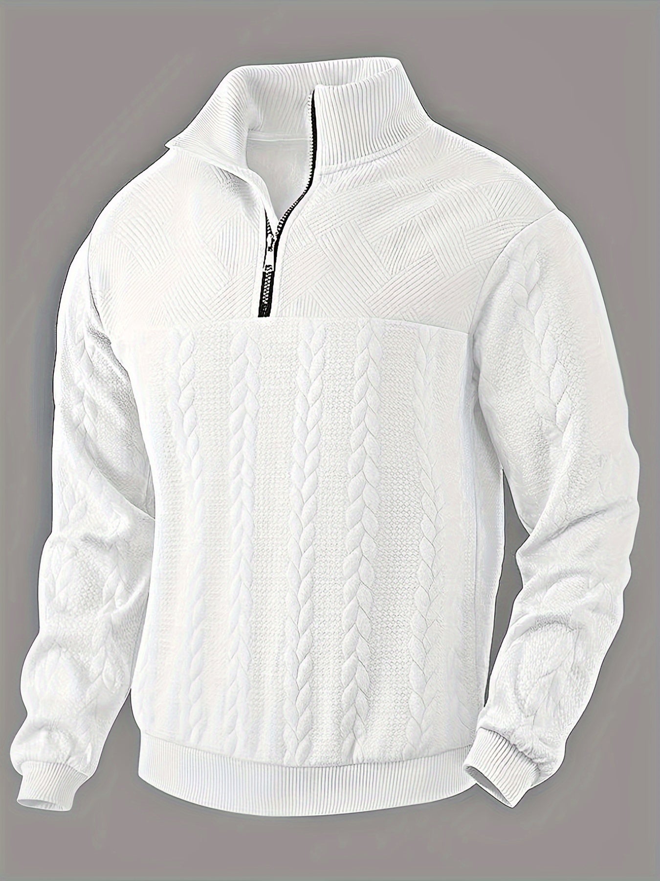 Men's Warm Quarter Zip Fleece Pullover for Fall Winter - VogeLuxe
