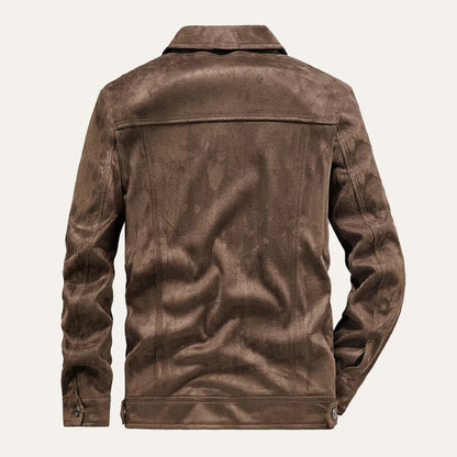 VogeLuxe | Men’s Textured Suede Trucker Jacket