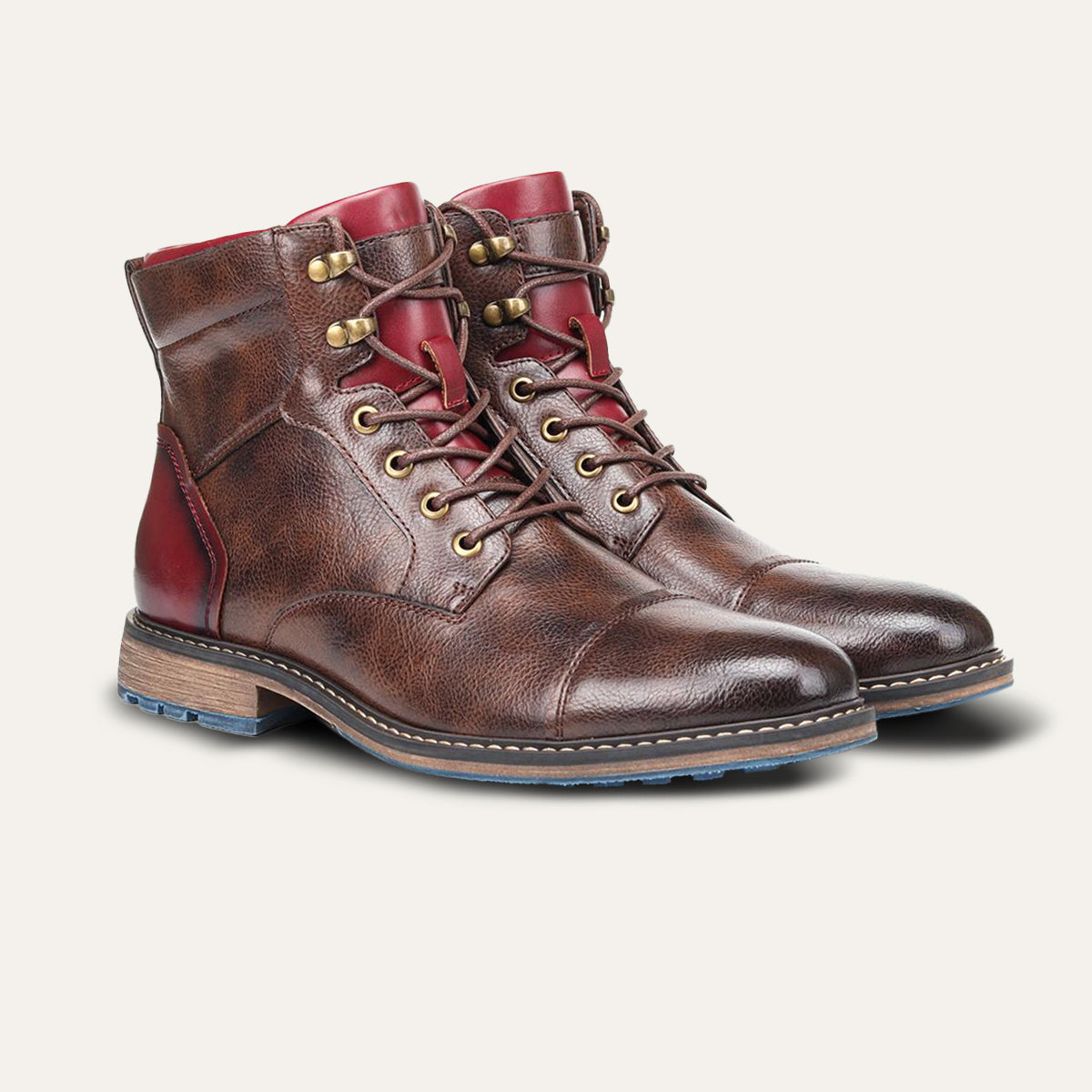 VogeLuxe | Men’s Textured Leather Combat Boots