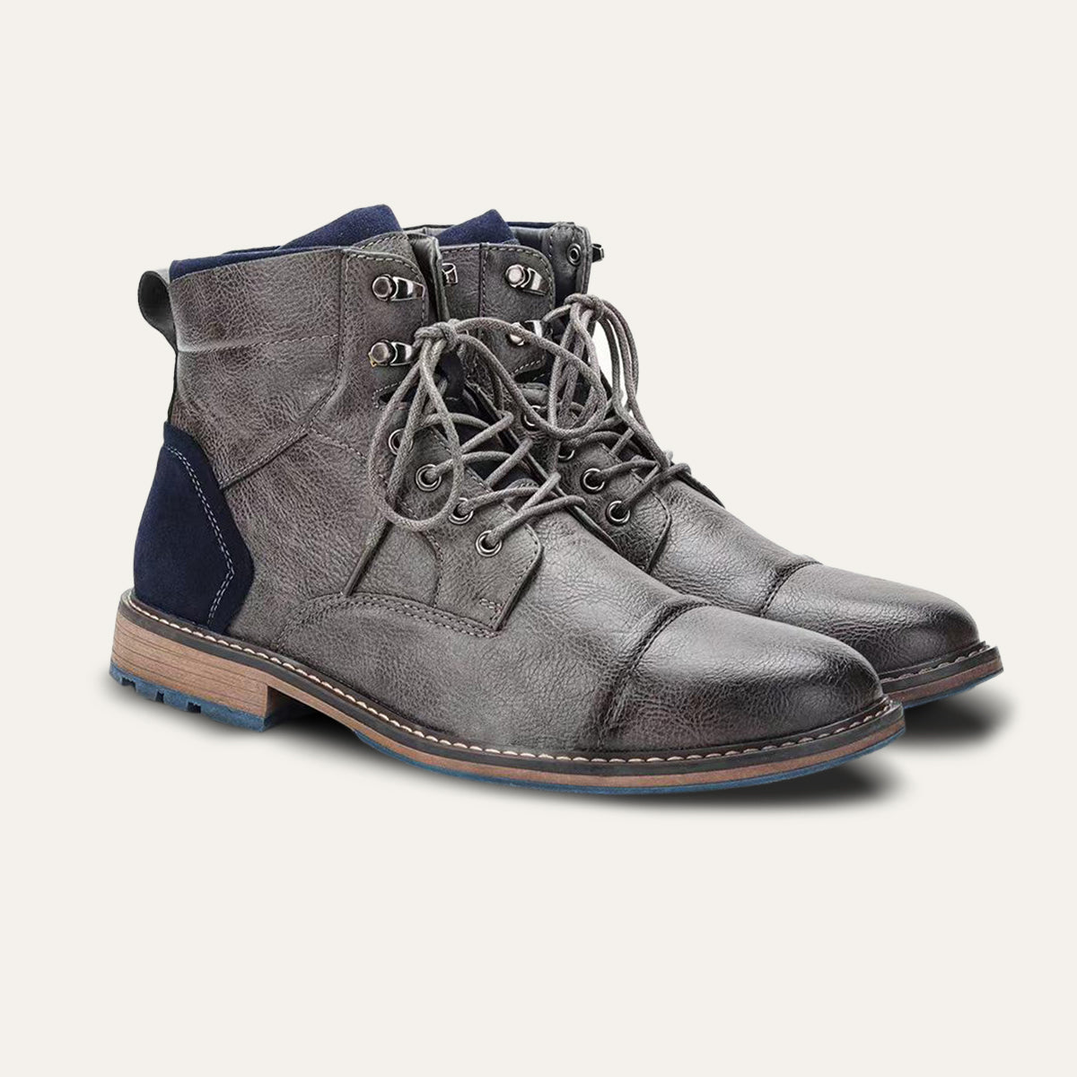 VogeLuxe | Men’s Textured Leather Combat Boots
