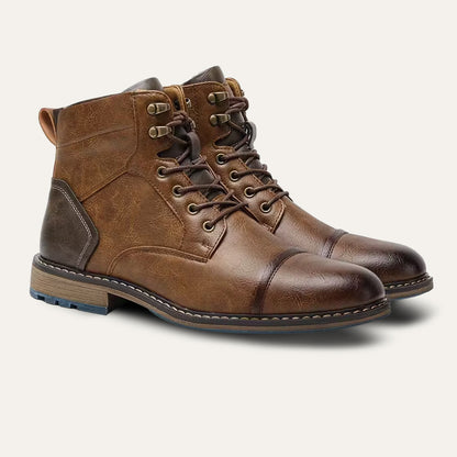 VogeLuxe | Men’s Textured Leather Combat Boots