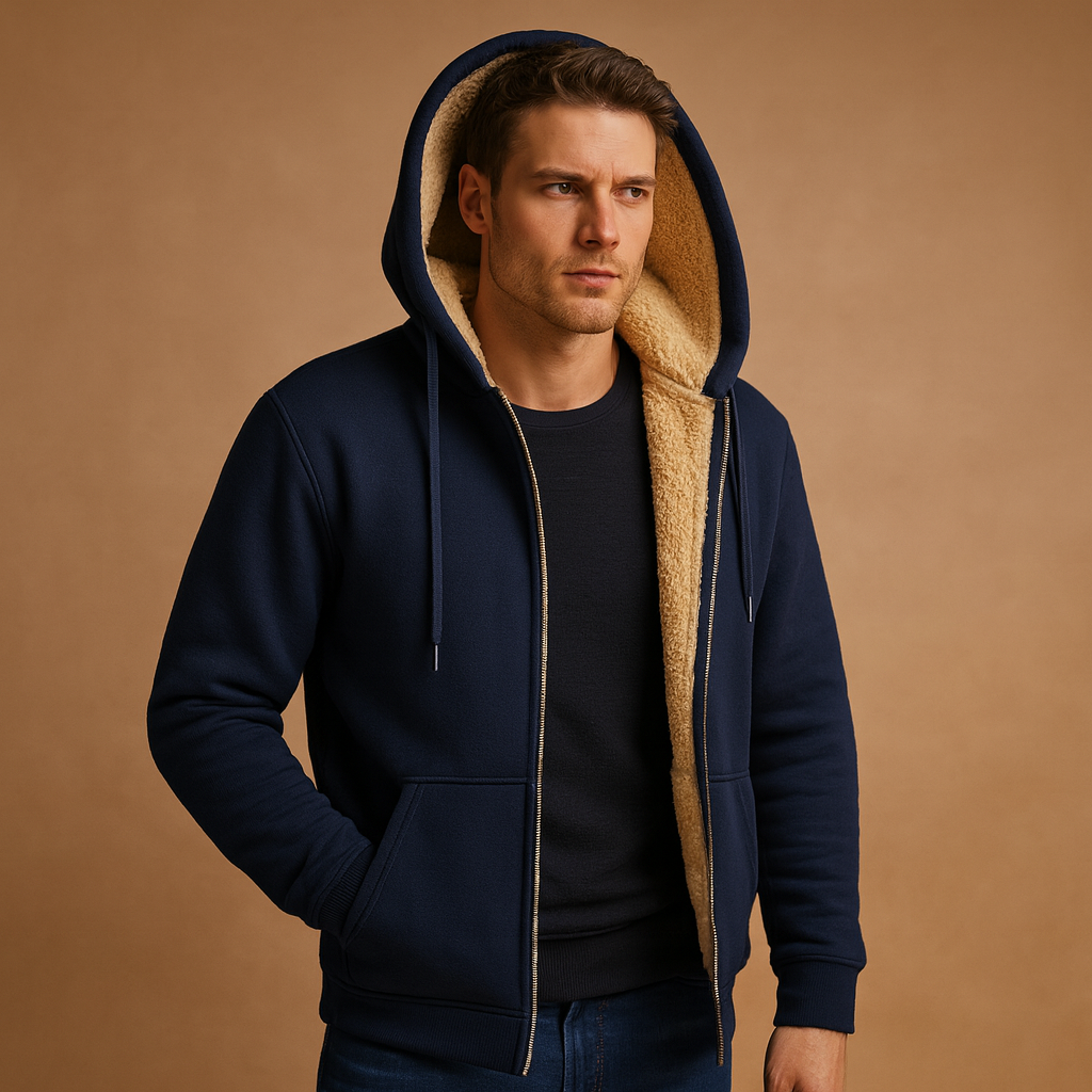 Cozy Men's Fleece Lined Winter Hoodie - VogeLuxe