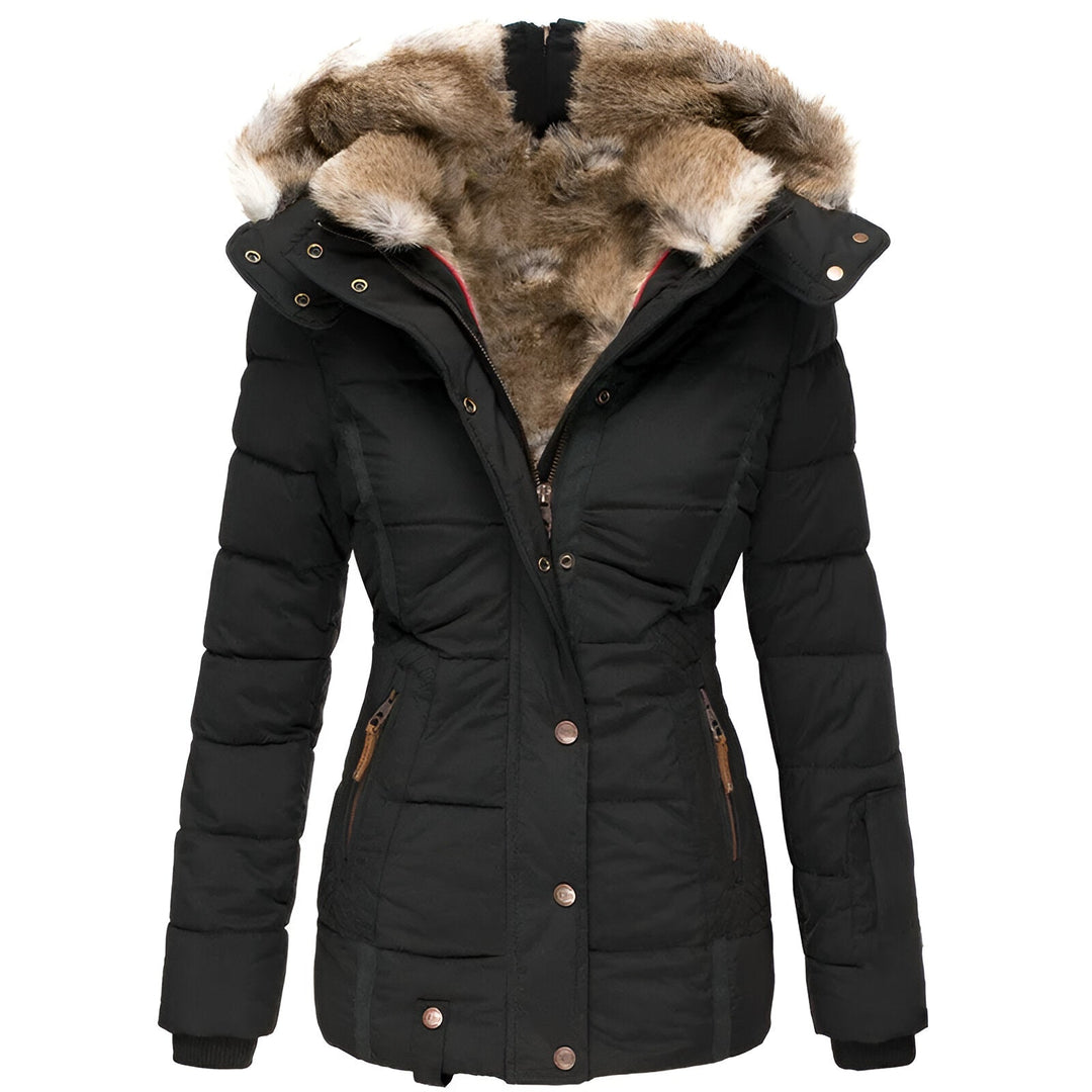 Women's Slim Fit Hooded Puffer Coat - VogeLuxe