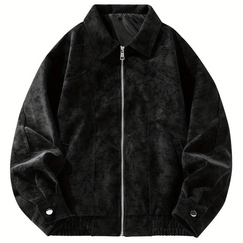 VogeLuxe | Men’s Suede Touch Bomber Jacket