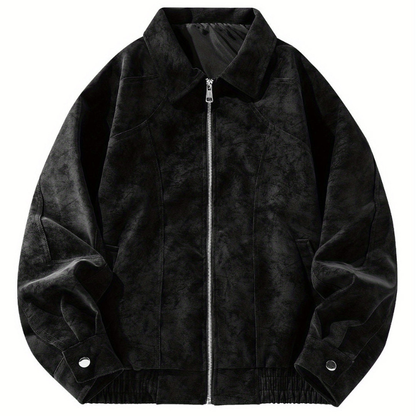 VogeLuxe | Men’s Suede Touch Bomber Jacket