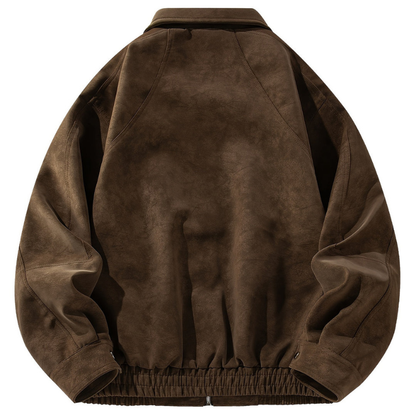 VogeLuxe | Men’s Suede Touch Bomber Jacket