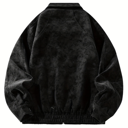 VogeLuxe | Men’s Suede Touch Bomber Jacket