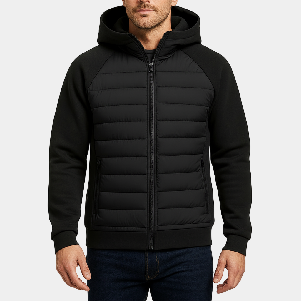 Men's Insulated Hooded Jacket - Lightweight Warm Coat - VogeLuxe