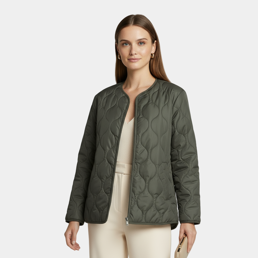 Women's Slim Quilted Zip Up Coat