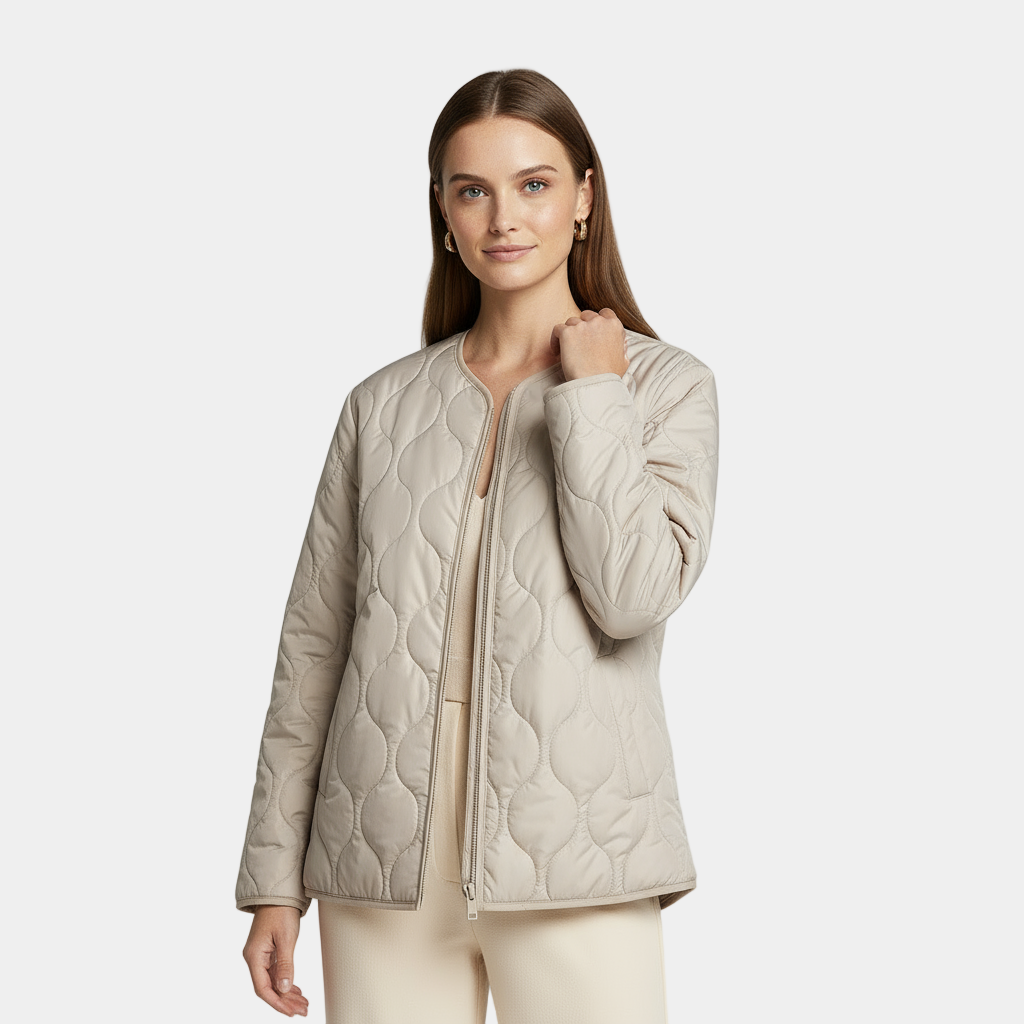 Women's Slim Quilted Zip Up Coat - VogeLuxe