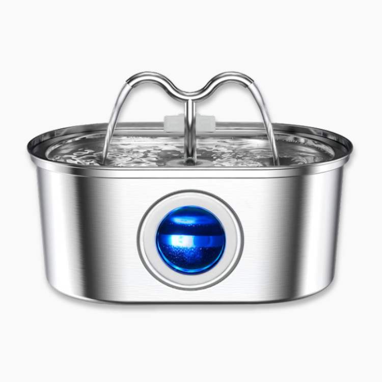 QuietFlow Stainless Steel Water Fountain For Pets