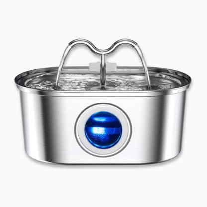 QuietFlow Stainless Steel Water Fountain For Pets