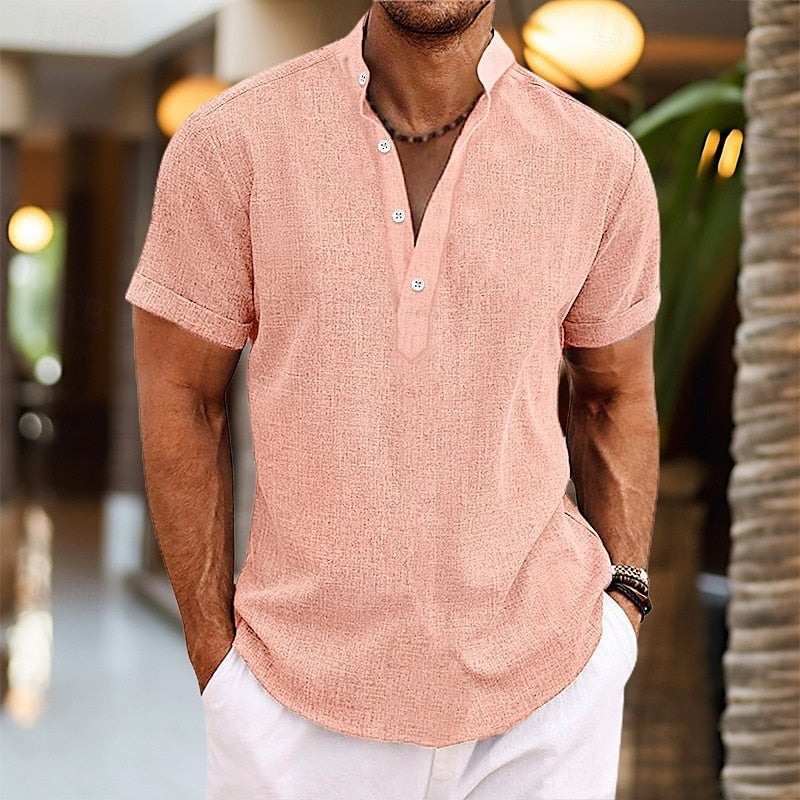 Slim Fit Casual Mens Short Sleeve Shirt - VogeLuxe