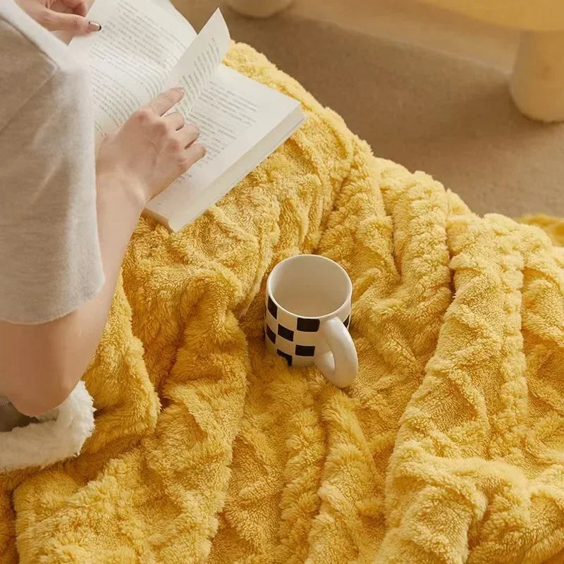 Plush Double Layer Wool and Flannel Blanket