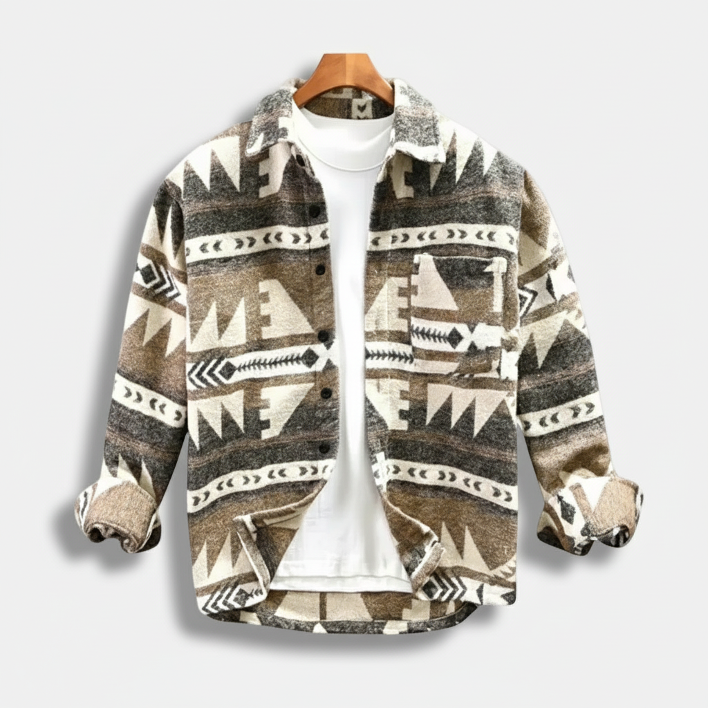 Cozy Tribal Print Flannel Shirt
