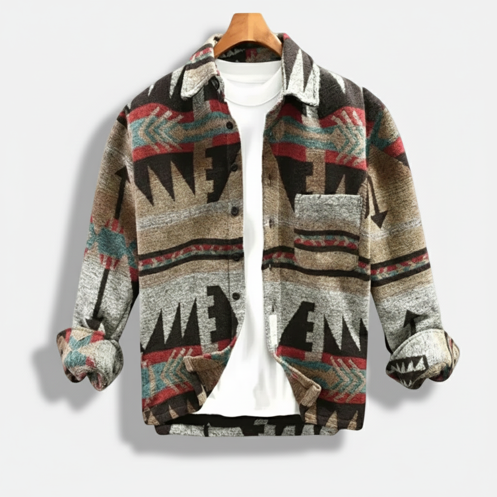 Cozy Tribal Print Flannel Shirt