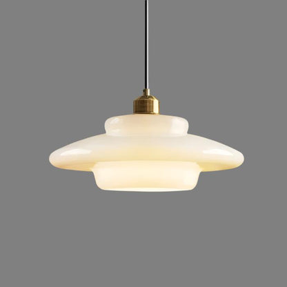 Vintage White Glass Pendant Lamp For Classic Homes