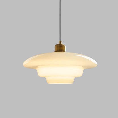Vintage White Glass Pendant Lamp For Classic Homes