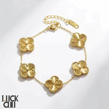 Delicate Flower Charm Gold Plated Ladies Bracelet