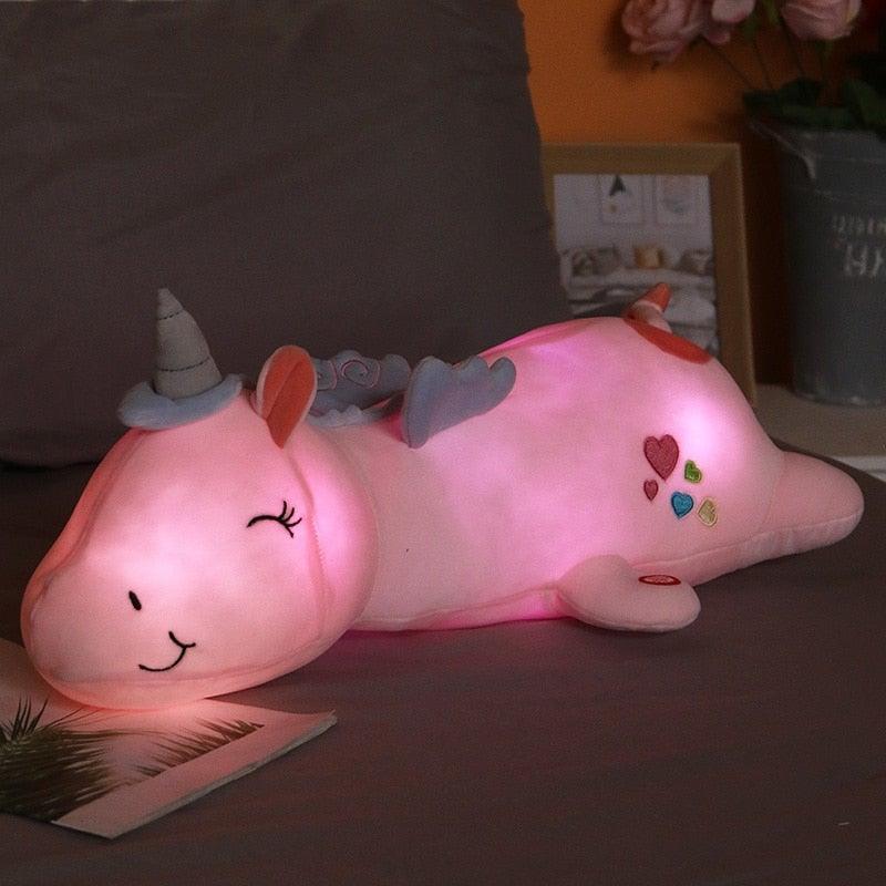 Colorful Unicorn Night Light Plush - VogeLuxe
